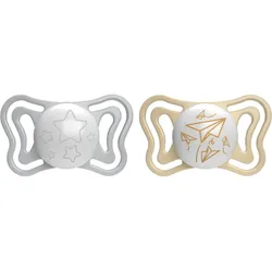 Chicco Physio Light Physio Forma Night Schnuller 6-16 m Grey/Gold 2 St.