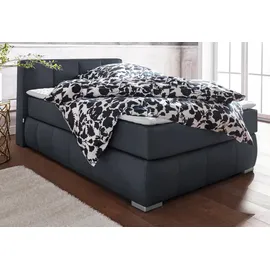 Home Affaire Boxspringbett »Chelles« inkl. Topper,, in XXL- Überlänge 220 cm, Unterbox mit feine Wölbung grau