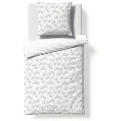 fleuresse Bettwäsche Modern Garden 135 x 200 cm Satin Grau