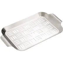Dehner Grill-Gemüsepfanne 28 x 19 x 1,5 cm Edelstahl silber
