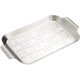 Dehner Grill-Gemüsepfanne 28 x 19 x 1,5 cm Edelstahl silber