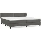 vidaXL Boxspringbett mit Matratze Dunkelgrau 200x200 cm Samt