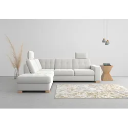 Ecksofa SIT & MORE "Quincy L-Form", silber, B:249cm H:82cm T:213cm, Sofas, wahlweise mit Bettfunktion und Bettkasten