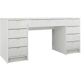 Mirjan24 Schreibtisch und Schminktisch Tireno Bis Schlafzimmer Kosmetiktisch mit neun Schubladen, Rechteckig,Rechteckig, 154x76x55 cm, Arbeitszimmer, Schreibtische, Bürotische