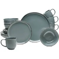 VAN WELL "Geschirr-Set Urban, 16teilig grau 16 tlg., Steinzeug,