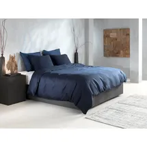 Zo Home Satinado Unifarben Blau 135 x 200 cm + 80 x 80 cm