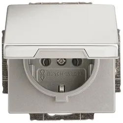 1St. Busch-Jaeger 20 EUK-866 Steckdosen-Einsatz, mit Klappdeckel Steckdosen edel...