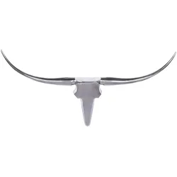 KADIMA DESIGN Bull Geweih L Wanddekoration 125cm breit Alu Aluminium silber Aluminiumdekoration Wand Geweih