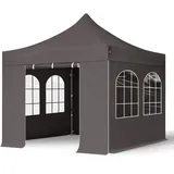 TOOLPORT Faltpavillon 3 x 3 m inkl. Seitenteile dunkelgrau 582563