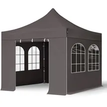 TOOLPORT Faltpavillon 3 x 3 m inkl. Seitenteile dunkelgrau 582563