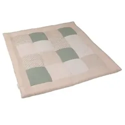 ULLENBOOM Krabbeldecke Blätterzauber 100x100cm Sand, Salbeigrün, Olivgrün, 100x100 cm