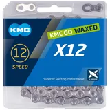 KMC X12 Waxed Kette, - Silver, 1/2" x 11/128", 126 Glieder, 12-fach, Nickel beschichtet, silber