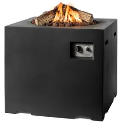 Mania Feuertisch Lounge&Dining 19,5 kW quadratisch 76x76x67 cm Beton-Optik schwarz