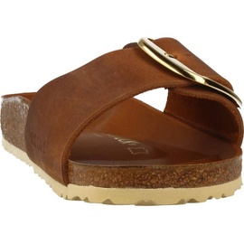 Birkenstock Madrid Big Buckle Nubukleder geölt schmal cognac 38