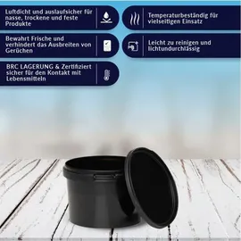 Benbow Eimer mit Deckel 0,5 L Schwarz