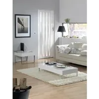 Falttür Schiebetür Lamellentür Nischentür aus Kunststoff Faltwand 84x205cm (Variante 4 mit Fenster weiß glänzend)