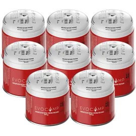 evocamp 8x Propan Butan Gaskartusche 190g Stechgaskartusche für Gaskocher