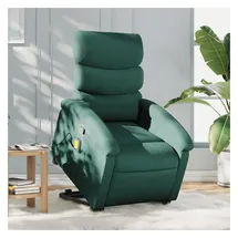 vidaXL Massagesessel mit Aufstehhilfe Stoff 92 x 99,5 x 0 cm Dunkelgrün