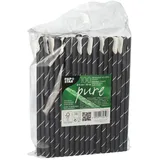 Papstar Trinkhalme mit Löffel 100 St. schwarz/weiß