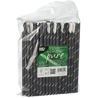 Papstar Trinkhalme mit Löffel 100 St. schwarz/weiß