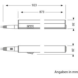ledscom.de LED Unterbauleuchte RIGEL, Farbtemperatur einstellbar, Stecker, 87cm, 10,1 W, 1122lm, warmweiß/weiß