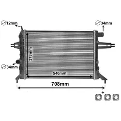 VAN WEZEL Kühler, Motorkühlung mit Zubehör für GENERAL MOTORS OPEL 1300213 09202493 09202492 37002272
