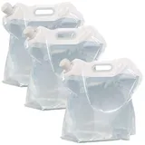 3er-Set Flach faltbare Wasserkanister mit Tragegriff, 10 Liter