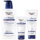 BEIERSDORF Eucerin UreaRepair PLUS Ganzkörperpflege Körperlotion Handcreme Fußcreme Set