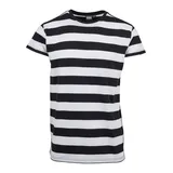 URBAN CLASSICS Block Stripe Tee in Schwarz, Größe S