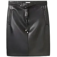 Tom Tailor Damen Mini Rock aus Fake-Leder, 14482 - Deep Black, 40