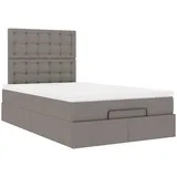 vidaXL Ottoman-Bett mit Matratze Taupe 120x190 cm Stoff