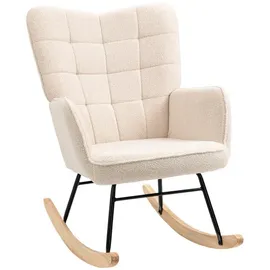 Homcom Schaukelstuhl 98 x 101 x 69 cm Beige mit Relax-Funktion