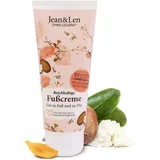 Jean & Len Fußcreme Sheabutter & Calendula, für trockene & beanspruchte Haut, pflegt intensiv & verleiht geschmeidige Füße, Rosmarin & Ingwer Duft, Foot Cream, ohne Parabene & Silikone, vegan, 100 ml