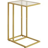LuxusKollektion Beistelltisch Beistelltisch Sofatisch Laptoptisch Glastisch Gold Hartglas