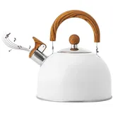 Bexdug Pfeifende Teekanne Aus Edelstahl Mit Griff,Edelstahl Wasserkessel Teekanne,Flötenkessel Induktion Wasserkocher,für Alle Wärmequellen