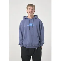 Kapuzensweatshirt CLEPTOMANICX "Classic Hooded Delivering", Herren, Gr. L, blau, 100% Baumwolle, bedruckt, casual, normal, ohne Ausschnitt, Langarm, Sweatshirts, Locker geschnitten