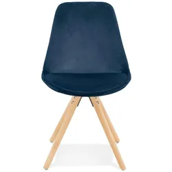 Kadima Design Esszimmerstuhl Klassisch, Küchenstuhl Elegant  Buchenholz & Samt  Blau, helle Beine  Gewerbe-tauglich  Velanox Kollektion