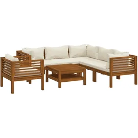 vidaXL Garten-Lounge-Set 7-tlg. creme Akazie