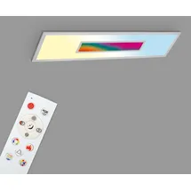 Koledo Telefunken LED Deckenleuchte Cct, Deckenlampe Rgb Centerlight, Regenbogeneffekt, Fernbedienung, Dimmbar, Silberfarbig, 1000x250x65mm, - Panel Rgb, LED fest integriert, 2700K Extra-Warmweiß, Deckenleuchte Steuerung Magic Beleuchtung silberfarben