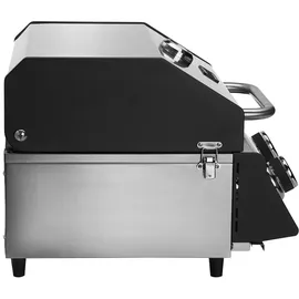 TAINO Platinum Compact Tischgrill Edelstahl + Gasdruckminderer und Abdeckhaube