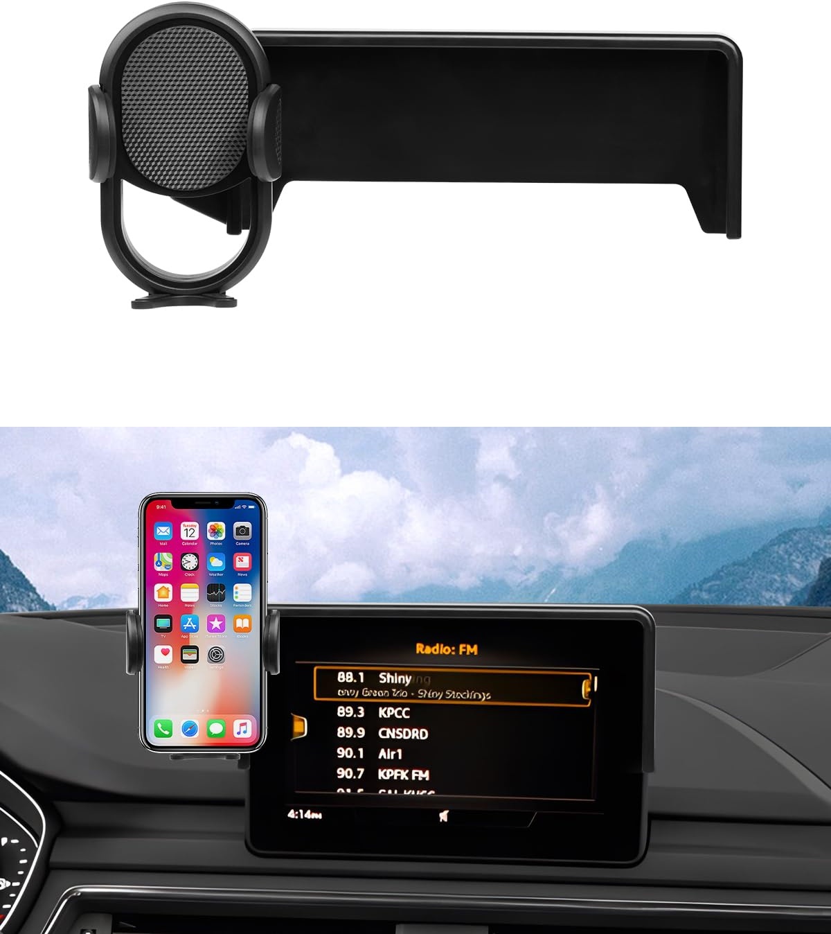 Autorder Custom Fit for Car Phone Holder 2017-2019 Audi A4/2019-2020 Q5 Accessories Phone Mount 7 inch Screen Cell Phone Automobile Cradles Hands-Free 360 Degree Rotation