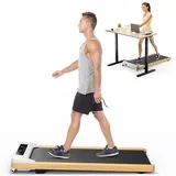 Costway 2 in 1 Laufband Walking Pad unter dem Schreibtisch mit Fernbedienung & LED-Anzeige 1-6km/h, Treadmill für Zuhause & Büro bis 120kg Belastbar,