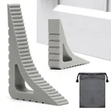 KQDRAVINE 2 Stück Türstopper Keil Gummi mit Wasserdichter Beutel, Fensterstopper Beim Lüften, Türstopper Wand, Türkeil Gummi für Alle Oberflächen, Gummikeile für Türen und Fenster, Flexibel Anpassbar