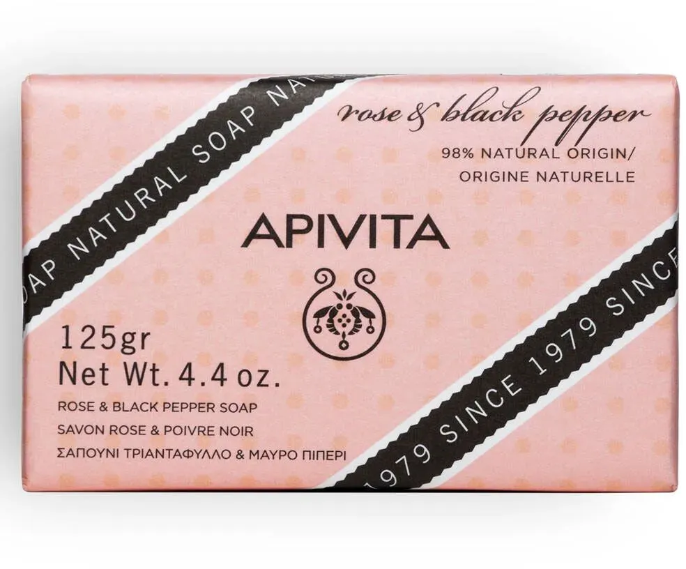 Apivita Natürliche Seife mit Rose & schwarzem Pfeffer