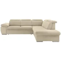 luma-home Ecksofa, Greige, Textil, 4-Sitzer, Füllung: Polyurethan (Pur), Ottomane rechts,L-Form, 283x228 cm, Wohnzimmer, Sofas & Couches, Wohnlandschaften, Ecksofas