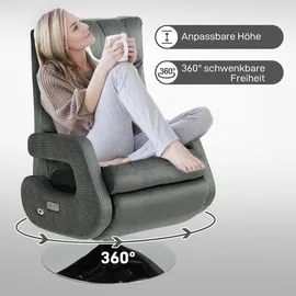 Homcom Relaxsessel Textil 69 x 124 x 84 cm Dunkelgrau elektrisch drehbar