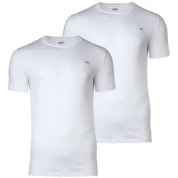 DIESEL Herren T-Shirt 2er Pack - UMTEE-RANDAL-TUBE, Rundhals, kurzarm, Logo Weiß L