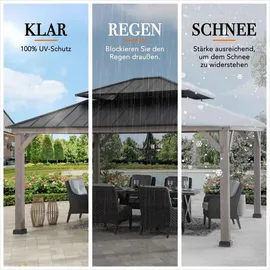 Sunjoy Zedernholz Gazebo Rysy 4,5 x 3,9 m Schwarz/Grau
