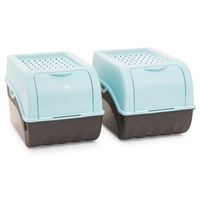 Novaliv 2x Mittel 5L türkis light Gemüsebox Kartoffel Aufbewahrungsbox