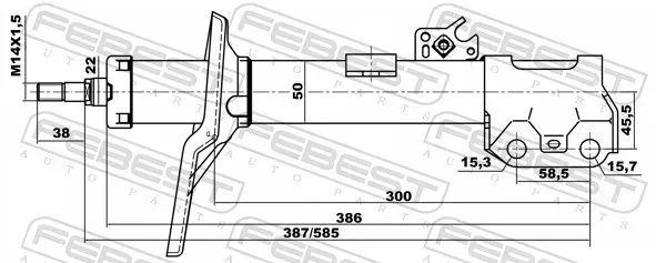 FEBEST Stoßdämpfer 01664958fl Vorderachse links für TOYOTA CHERY LIFAN
